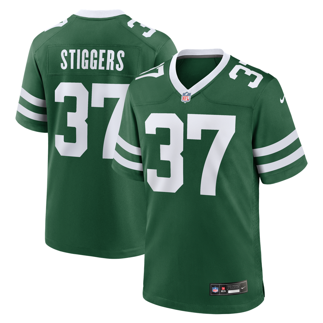 Qwan'tez Stiggers New York Jets Nike Team Game Jersey - Legacy Green Official NFL Team Apparel Football Fan Gear