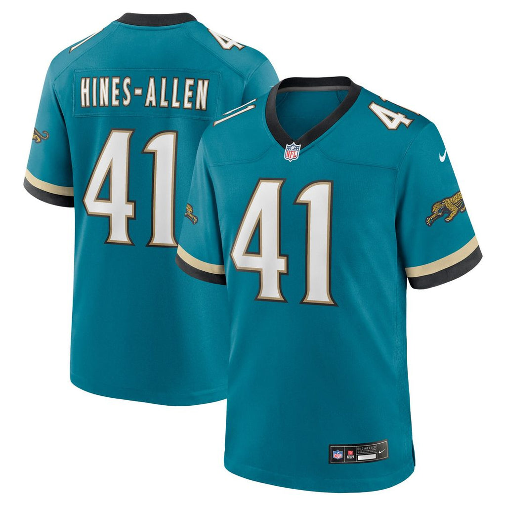 Josh Hines-Allen Jacksonville Jaguars Nike Prowler Throwback Player Game Jersey - Teal Official NFL Team Apparel Football Fan Gear