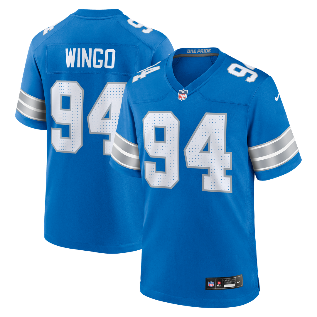 Mekhi Wingo Detroit Lions Nike Team Game Jersey - Blue Official NFL Team Apparel Football Fan Gear