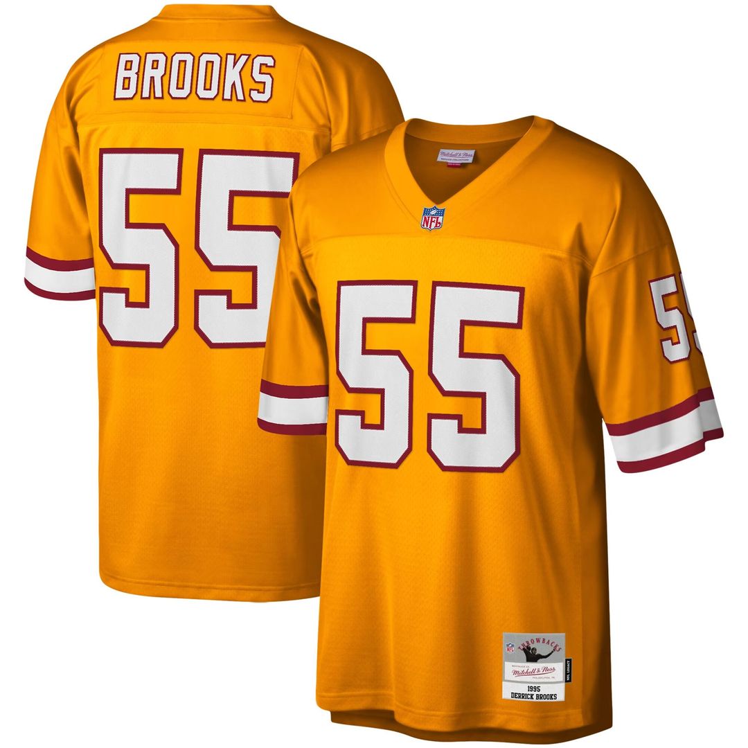 Derrick Brooks Tampa Bay Buccaneers Mitchell & Ness Big & Tall 1995 Legacy Retired Player Jersey - Orange Official NFL Team Apparel Football Fan Gear