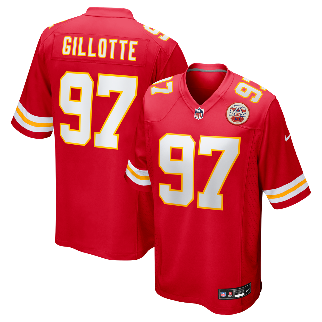 Ashton Gillotte Kansas City Chiefs Nike Team Game Jersey - Red Official NFL Team Apparel Football Fan Gear