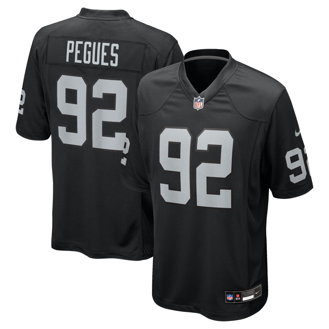 JJ Pegues Las Vegas Raiders Nike Team Game Jersey - Black Official NFL Team Apparel Football Fan Gear
