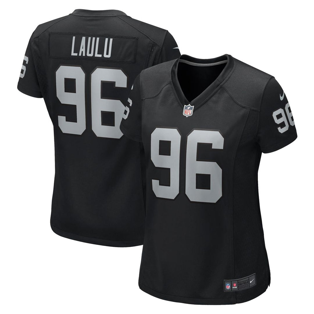 Jonah Laulu Las Vegas Raiders Nike Women's Game Jersey - Black Official NFL Team Apparel Football Fan Gear