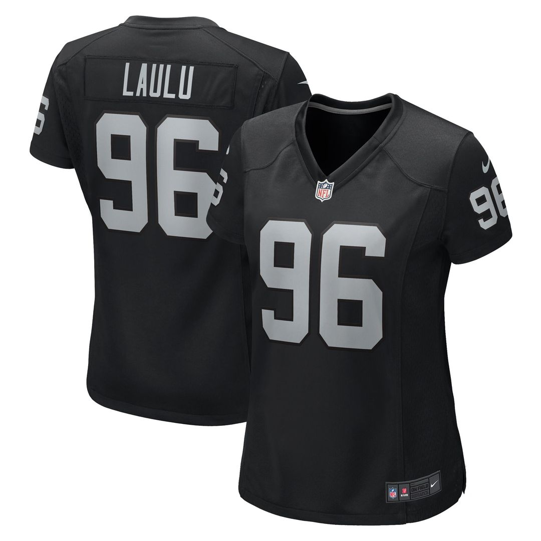 Jonah Laulu Las Vegas Raiders Nike Women's Game Jersey - Black Official NFL Team Apparel Football Fan Gear