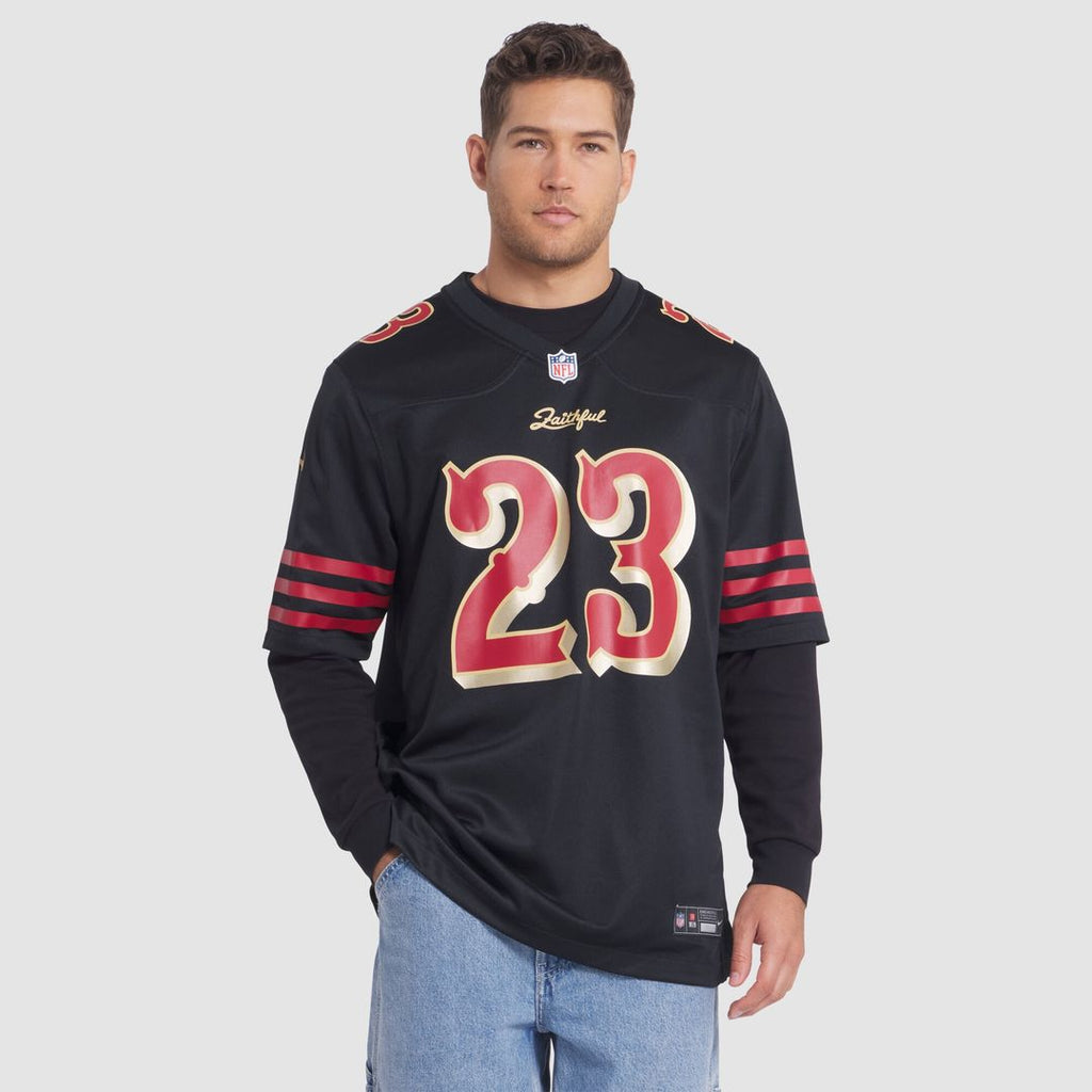 Christian McCaffrey San Francisco 49ers Nike 2025 Rivalries Collection Game Jersey - Black Official NFL Team Apparel Football Fan Gear