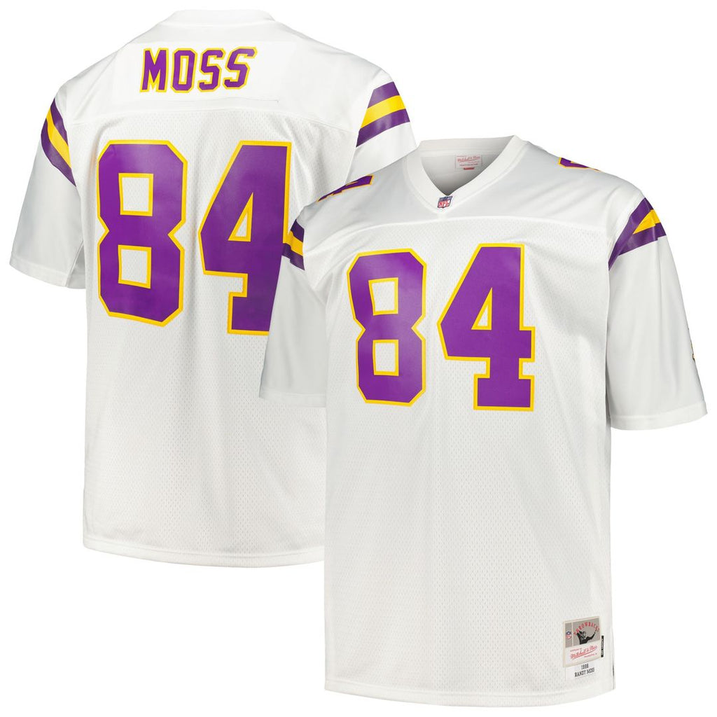 Randy Moss Minnesota Vikings Mitchell & Ness Big & Tall 1998 Legacy Retired Player Jersey - White Official NFL Team Apparel Football Fan Gear