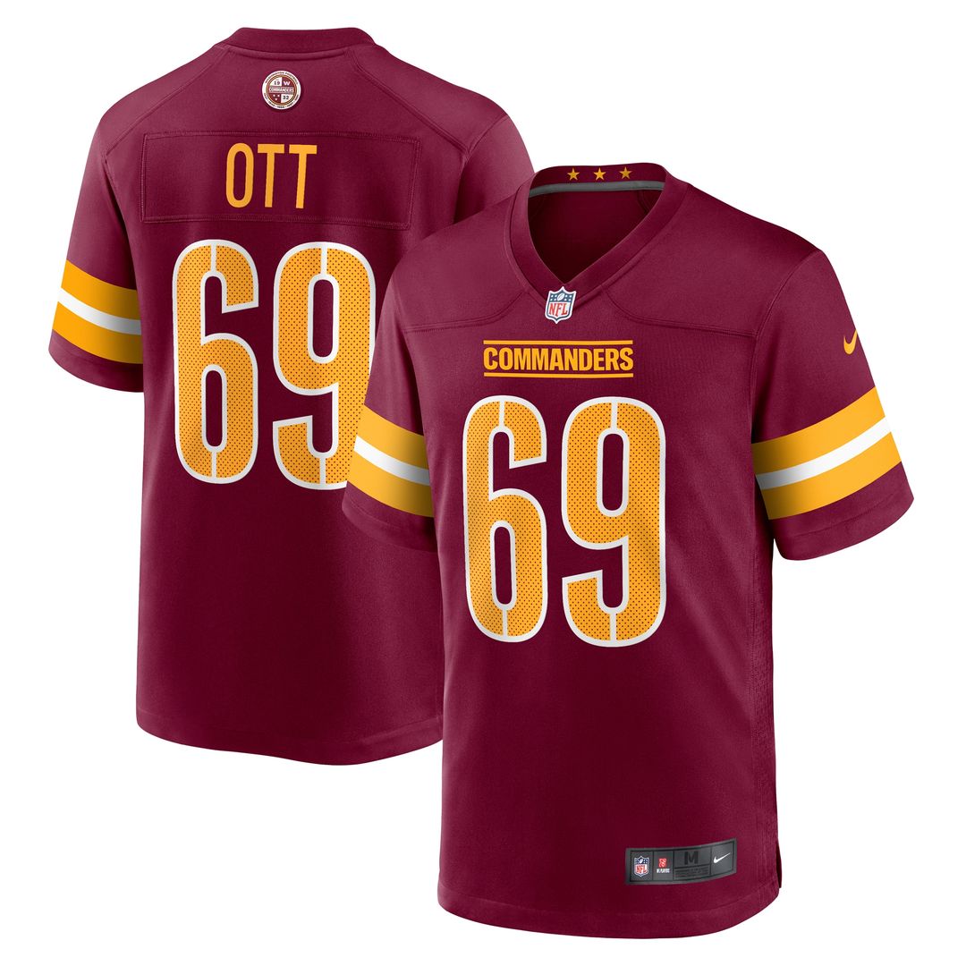 Tyler Ott Washington Commanders Nike Game Jersey - Burgundy Official NFL Team Apparel Football Fan Gear