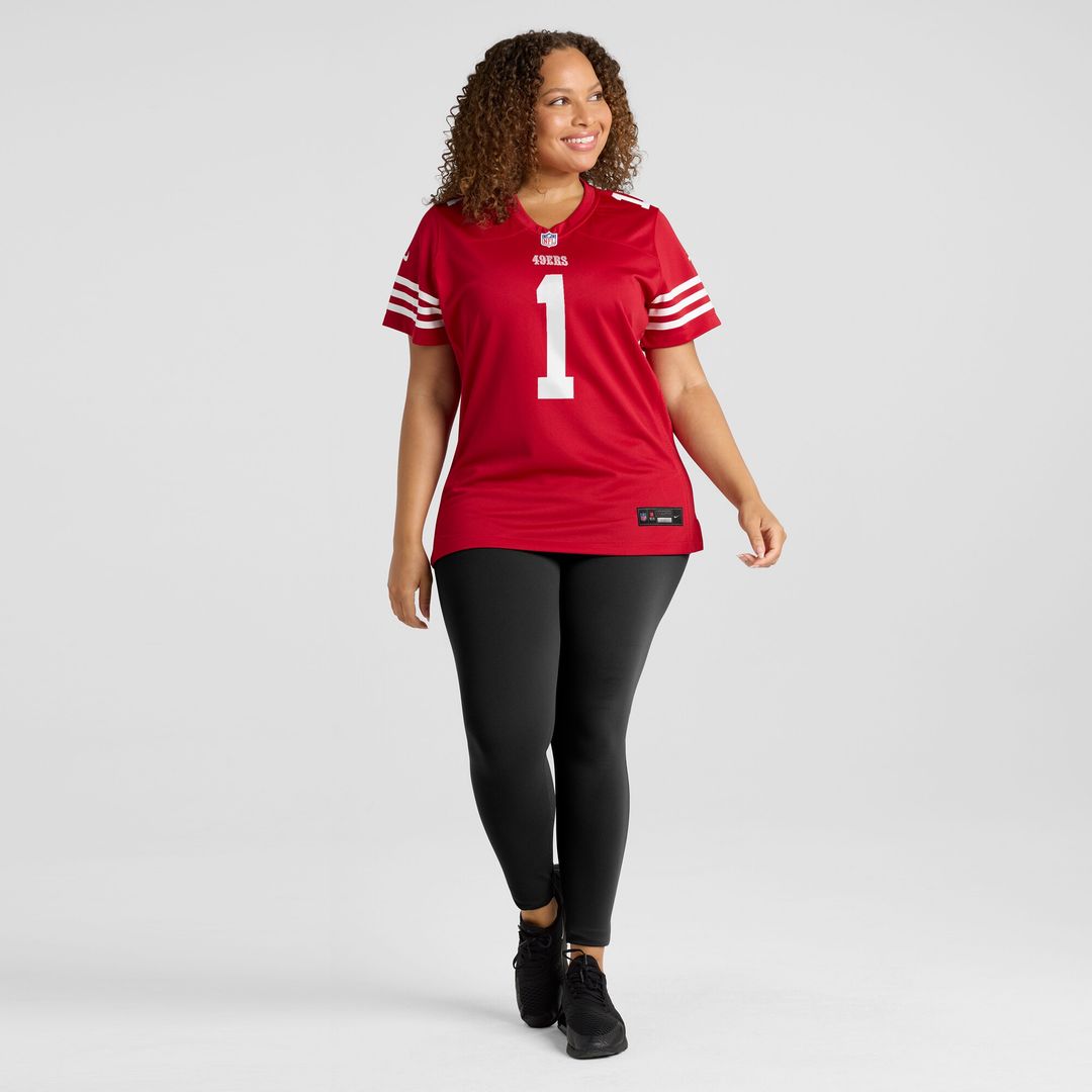Number 1 Bride San Francisco 49ers Nike Women's Game Jersey - Scarlet Official NFL Team Apparel Football Fan Gear