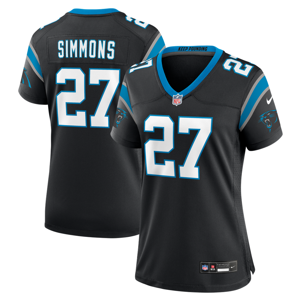 Isaiah Simmons Carolina Panthers Nike Women's Team Game Jersey - Black Official NFL Team Apparel Football Fan Gear