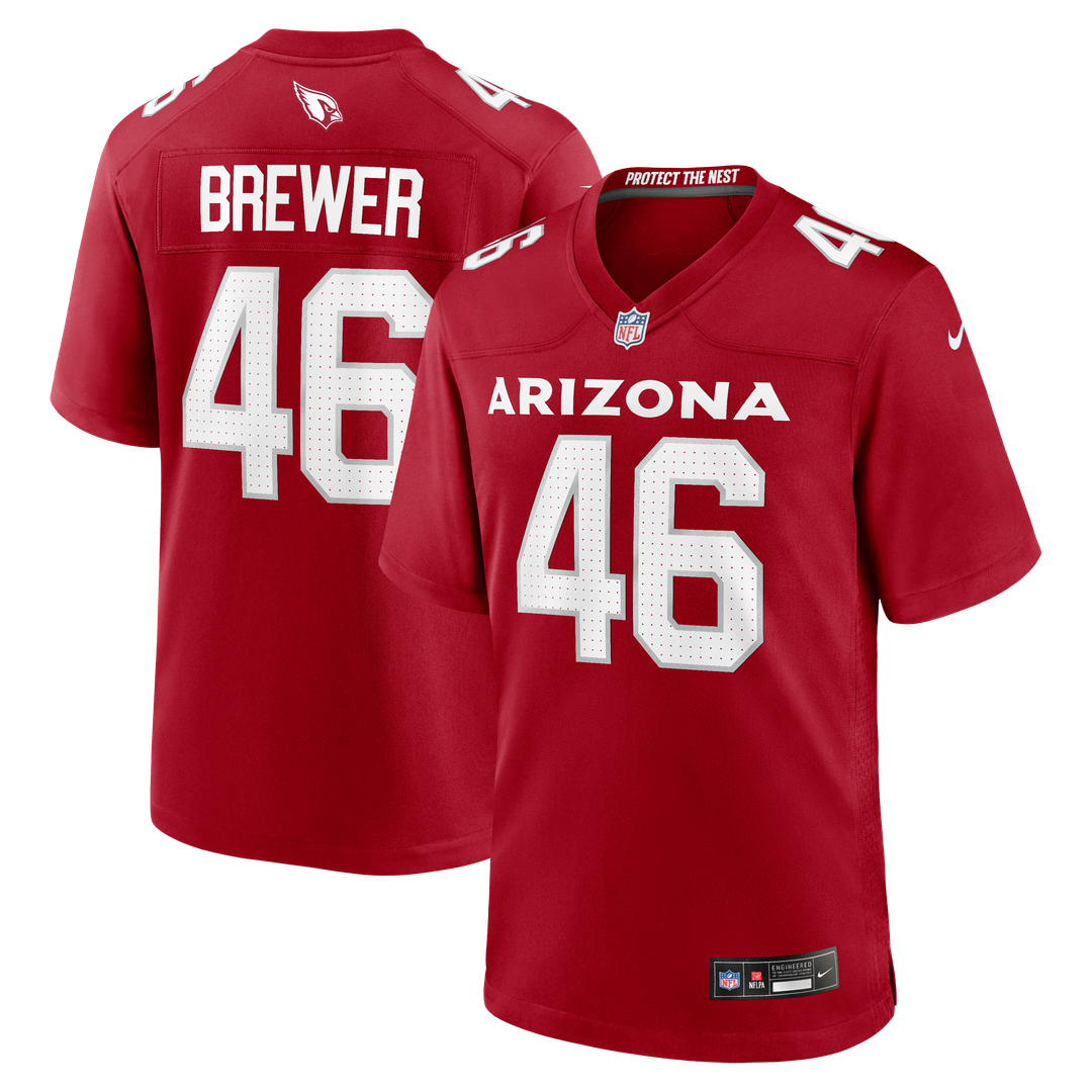 Aaron Brewer Arizona Cardinals Nike Team Game Jersey - Cardinal Official NFL Team Apparel Football Fan Gear