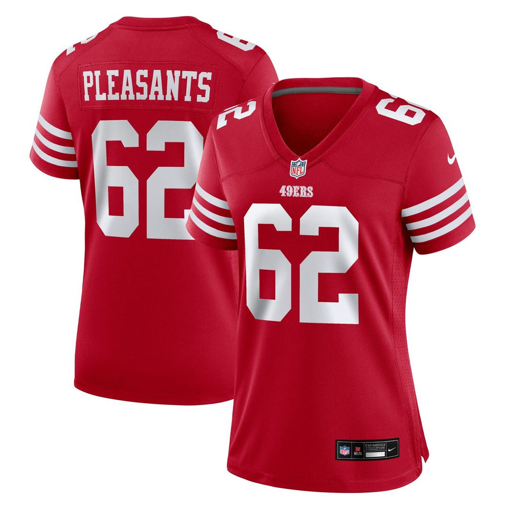 Austen Pleasants San Francisco 49ers Nike Women's Team Game Jersey - Scarlet Official NFL Team Apparel Football Fan Gear