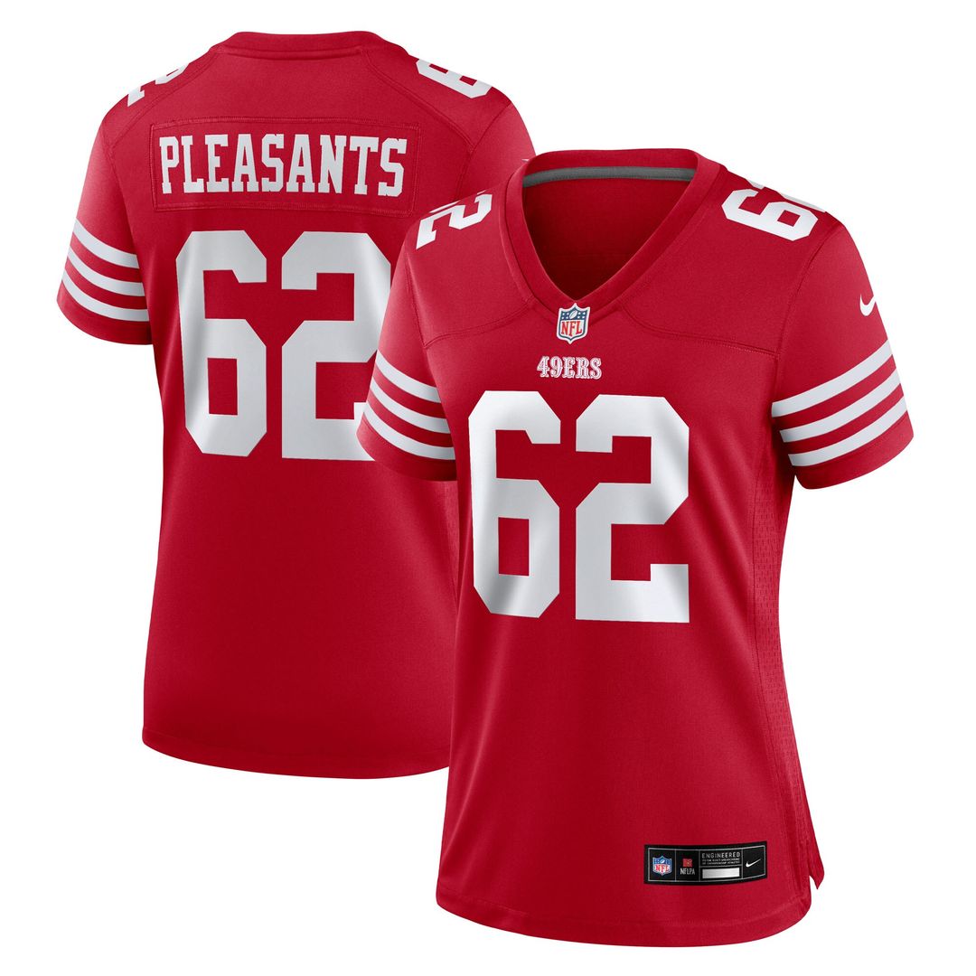 Austen Pleasants San Francisco 49ers Nike Women's Team Game Jersey - Scarlet Official NFL Team Apparel Football Fan Gear
