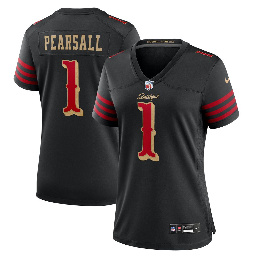 Ricky Pearsall San Francisco 49ers Nike Women's 2025 Rivalries Collection Game Jersey - Black Official NFL Team Apparel Football Fan Gear