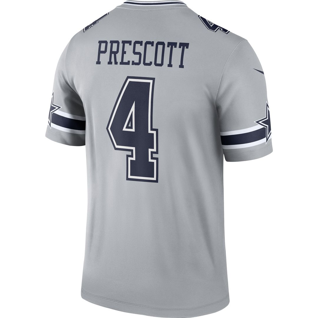 Dak Prescott Dallas Cowboys Nike Inverted Legend Player Performance Top - Gray NFL Fan Gear Popular Style
