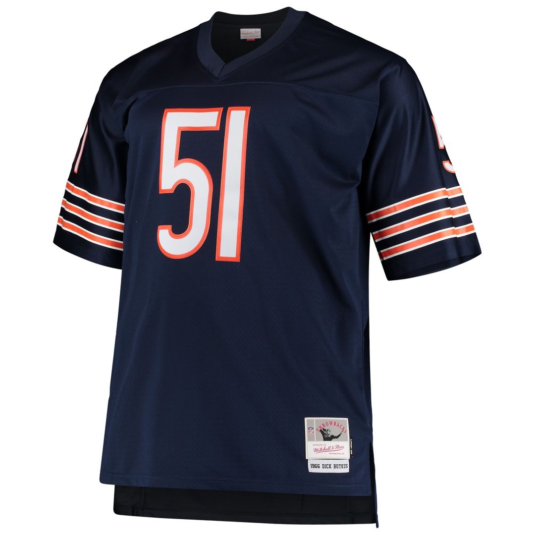 Dick Butkus Chicago Bears Mitchell & Ness Big & Tall 1966 Retired Player Replica Jersey - Navy Official NFL Team Apparel Football Fan Gear