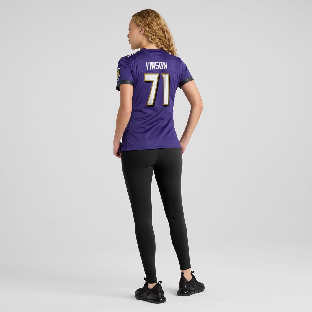 Carson Vinson Baltimore Ravens Nike Women's Team Game Jersey - Purple Official NFL Team Apparel Football Fan Gear