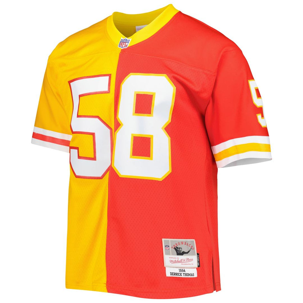 Derrick Thomas Kansas City Chiefs Mitchell & Ness 1994 Split Legacy Replica Jersey - Red/Gold Official NFL Team Apparel Football Fan Gear