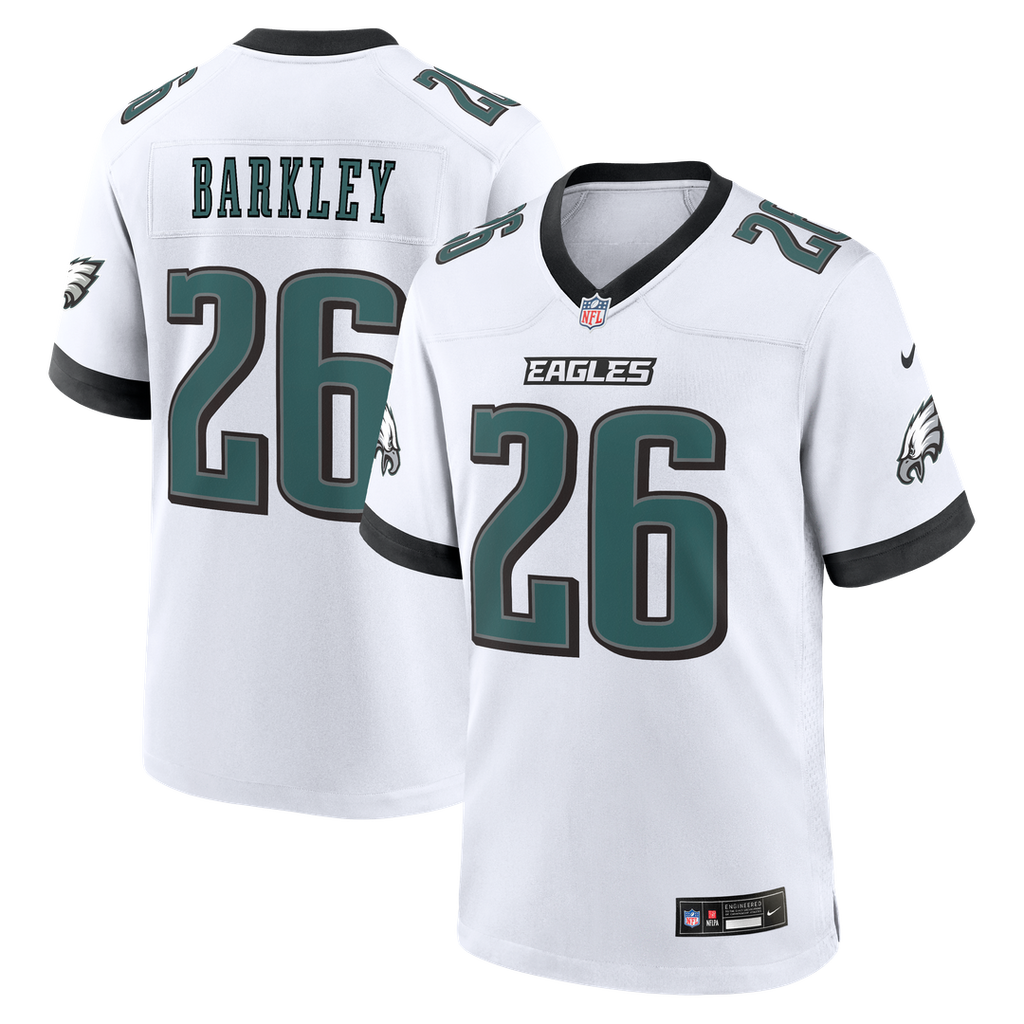 Saquon Barkley Philadelphia Eagles Nike Game Jersey - White Official NFL Team Apparel Football Fan Gear