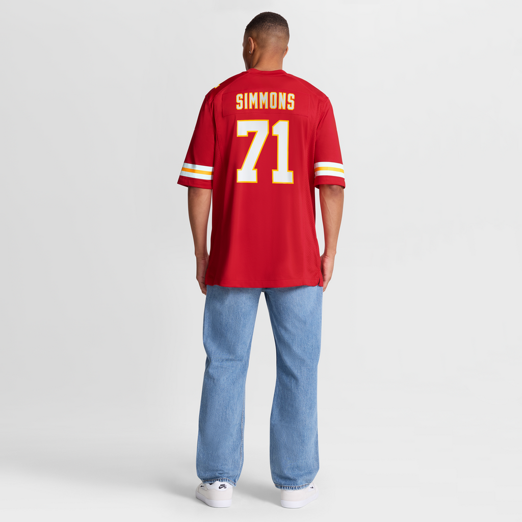 Josh Simmons Kansas City Chiefs Nike Team Game Jersey - Red Official NFL Team Apparel Football Fan Gear