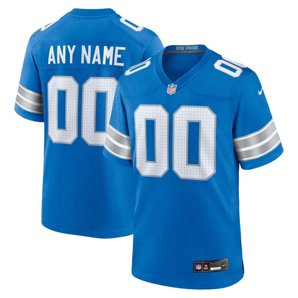 Detroit Lions Nike Custom Game Jersey - Blue Official NFL Team Apparel Football Fan Gear