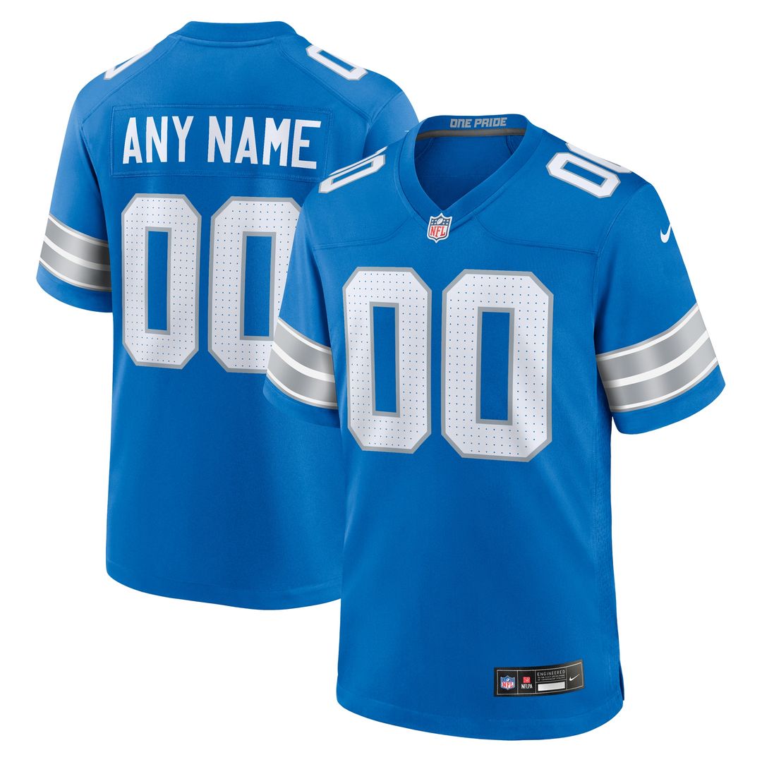 Detroit Lions Nike Custom Game Jersey - Blue Official NFL Team Apparel Football Fan Gear