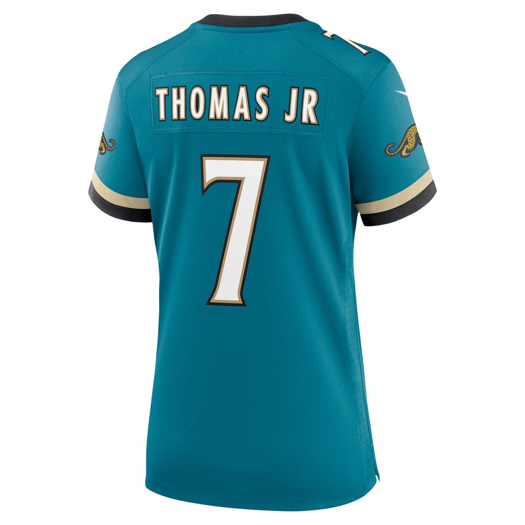 Brian Thomas Jr. Jacksonville Jaguars Nike Women's Prowler Throwback Game Jersey - Teal Official NFL Team Apparel Football Fan Gear