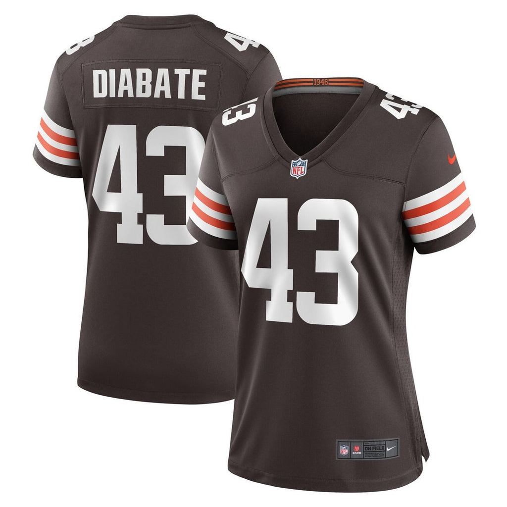 Mohamoud Diabate Cleveland Browns Nike Women's Team Game Jersey - Brown Official NFL Team Apparel Football Fan Gear