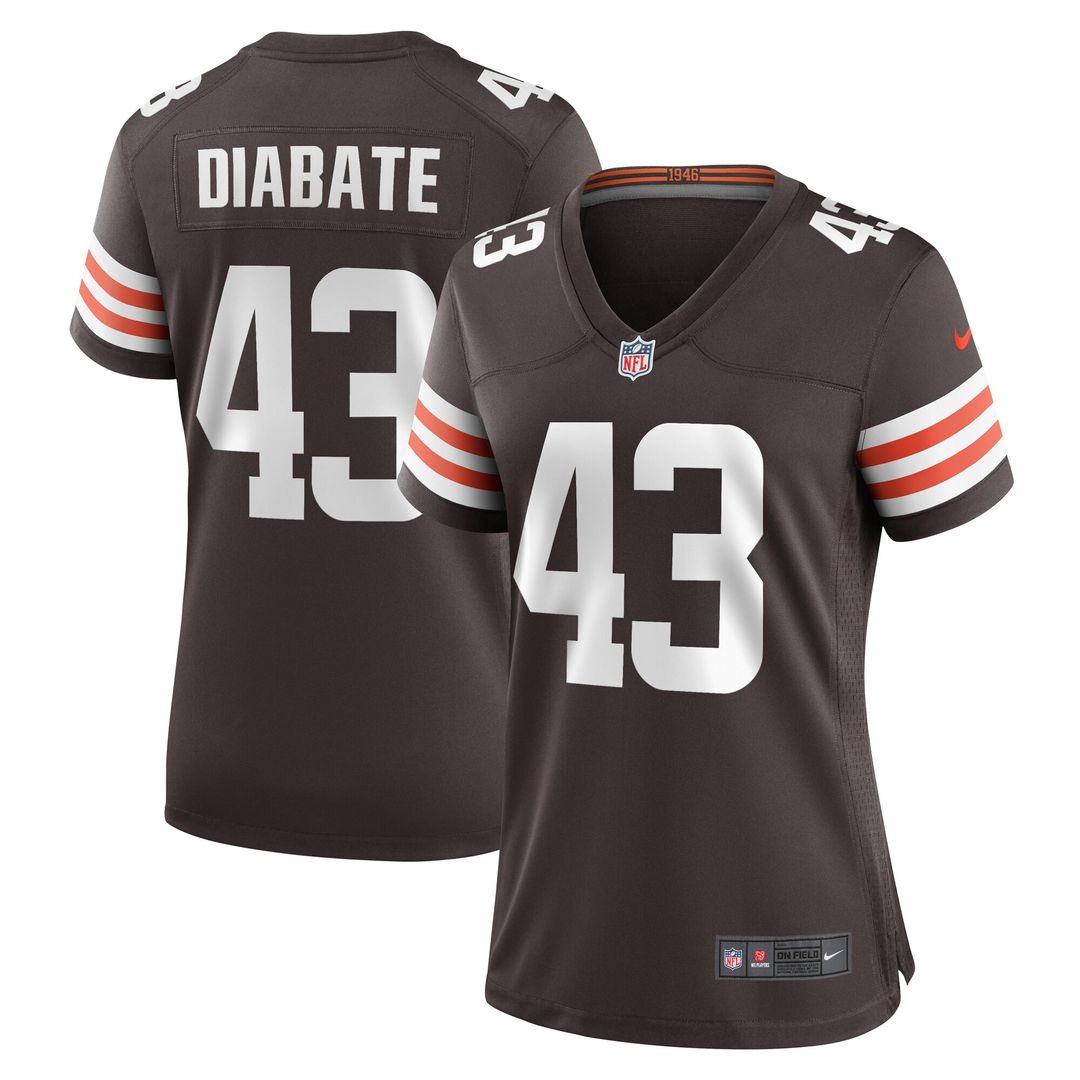 Mohamoud Diabate Cleveland Browns Nike Women's Team Game Jersey - Brown Official NFL Team Apparel Football Fan Gear