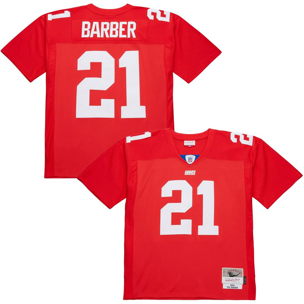 Tiki Barber New York Giants Mitchell & Ness 2004 Legacy Replica Jersey - Red Official NFL Team Apparel Football Fan Gear