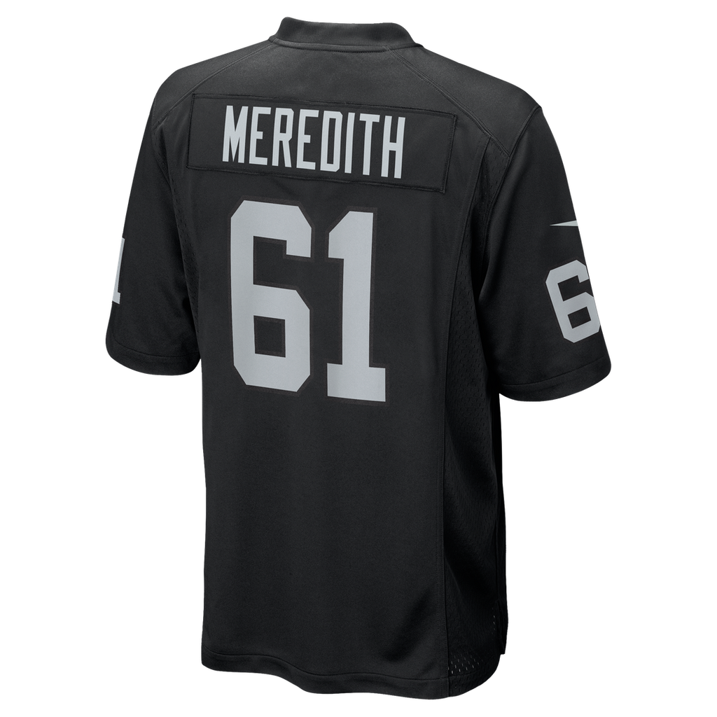 Jordan Meredith Las Vegas Raiders Nike Game Player Jersey - Black Official NFL Team Apparel Football Fan Gear