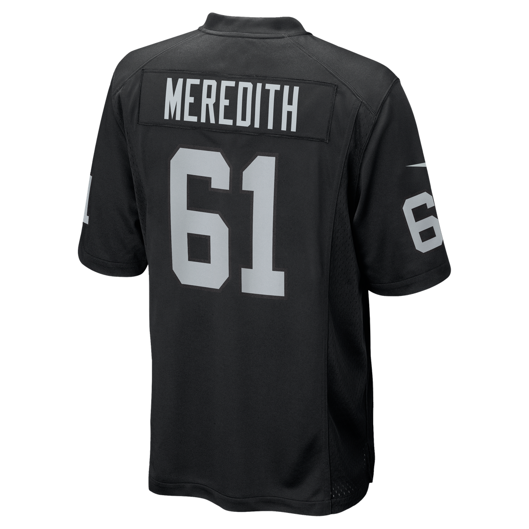 Jordan Meredith Las Vegas Raiders Nike Game Player Jersey - Black Official NFL Team Apparel Football Fan Gear