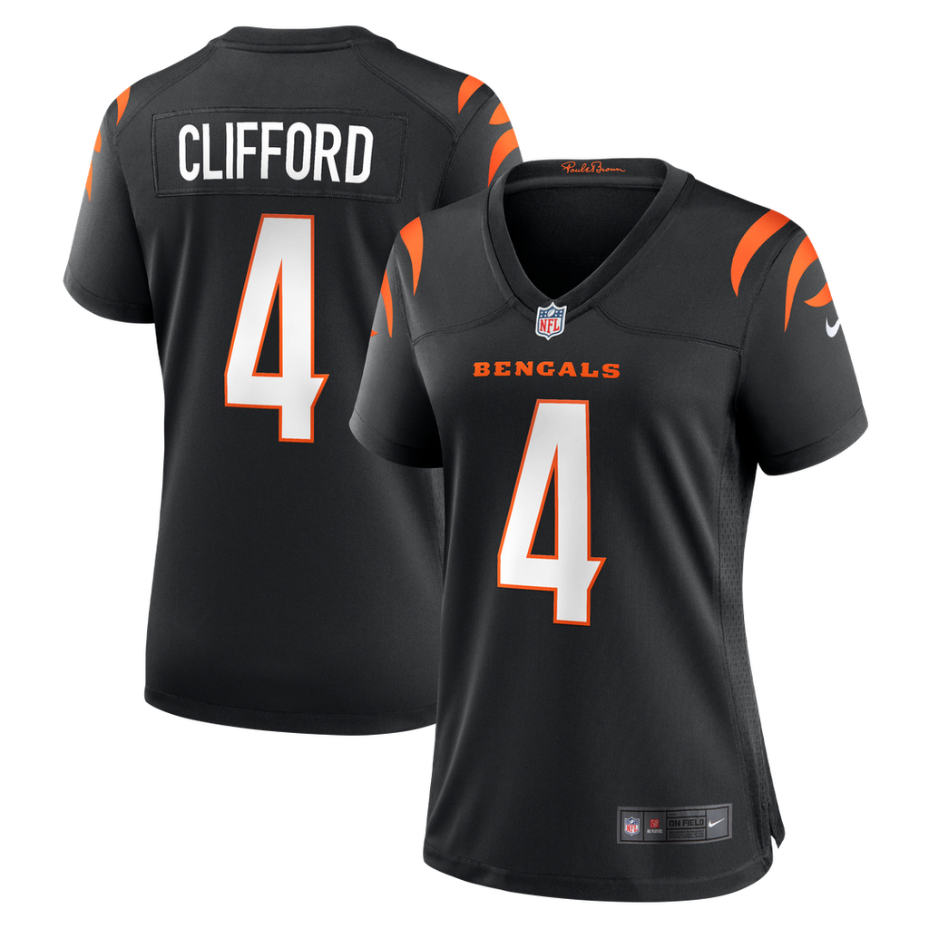 Sean Clifford Cincinnati Bengals Nike Women's Team Game Jersey - Black Official NFL Team Apparel Football Fan Gear