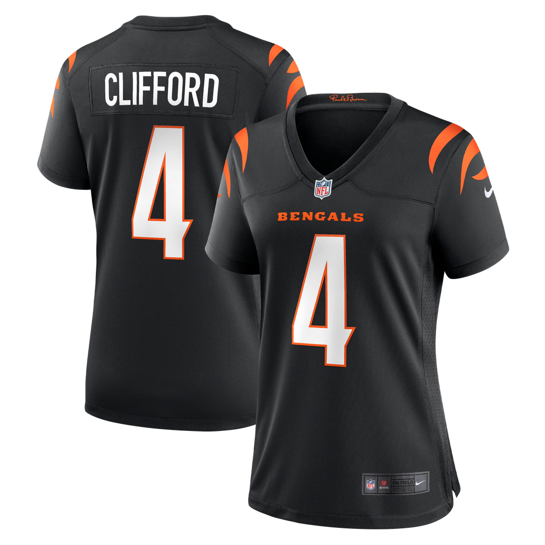 Sean Clifford Cincinnati Bengals Nike Women's Team Game Jersey - Black Official NFL Team Apparel Football Fan Gear