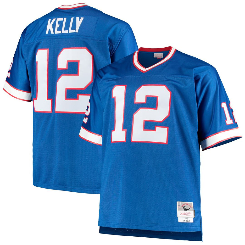 Jim Kelly Buffalo Bills Mitchell & Ness Big & Tall 1990 Retired Player Replica Jersey - Royal Official NFL Team Apparel Football Fan Gear