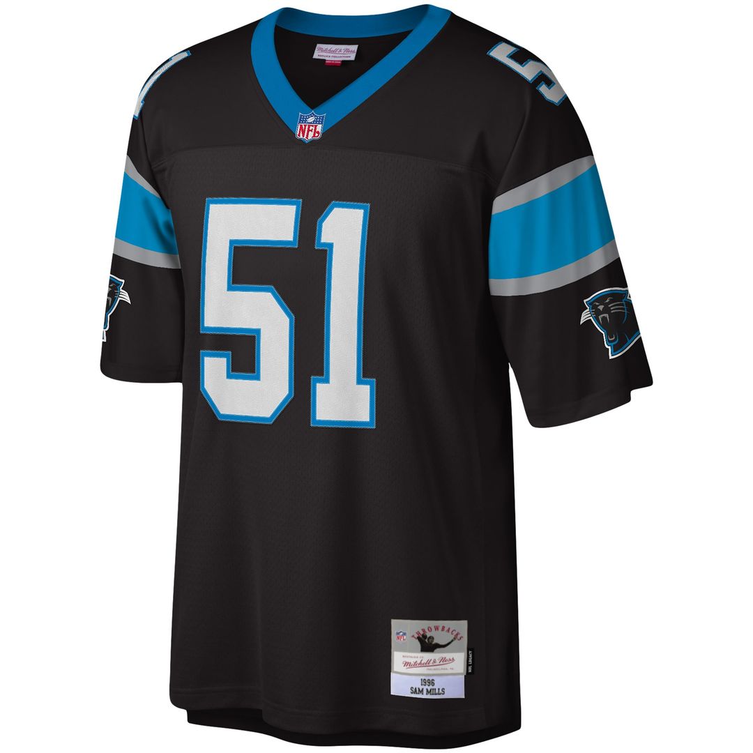 Sam Mills Carolina Panthers Mitchell & Ness Legacy Replica Jersey - Black Official NFL Team Apparel Football Fan Gear