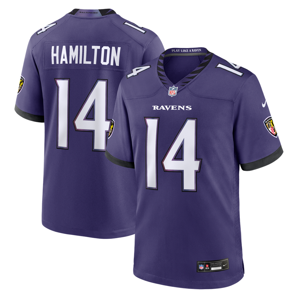 Kyle Hamilton Baltimore Ravens Nike Team Game Jersey - Purple Official NFL Team Apparel Football Fan Gear