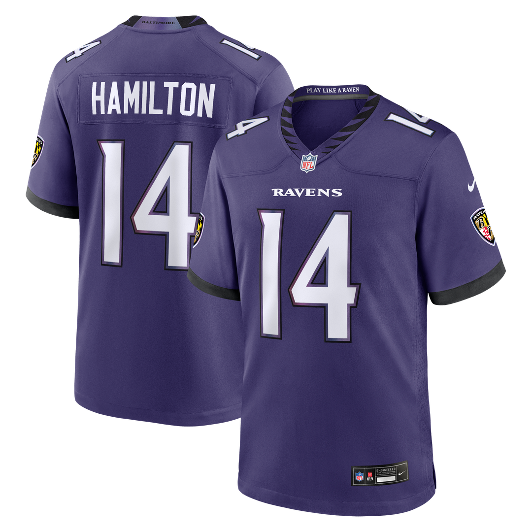Kyle Hamilton Baltimore Ravens Nike Team Game Jersey - Purple Official NFL Team Apparel Football Fan Gear
