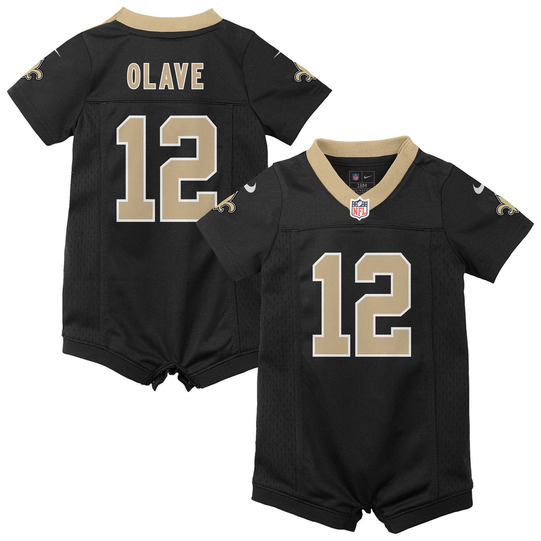 Chris Olave New Orleans Saints Nike Newborn & Infant Game Romper Jersey - Black Official NFL Team Apparel Football Fan Gear