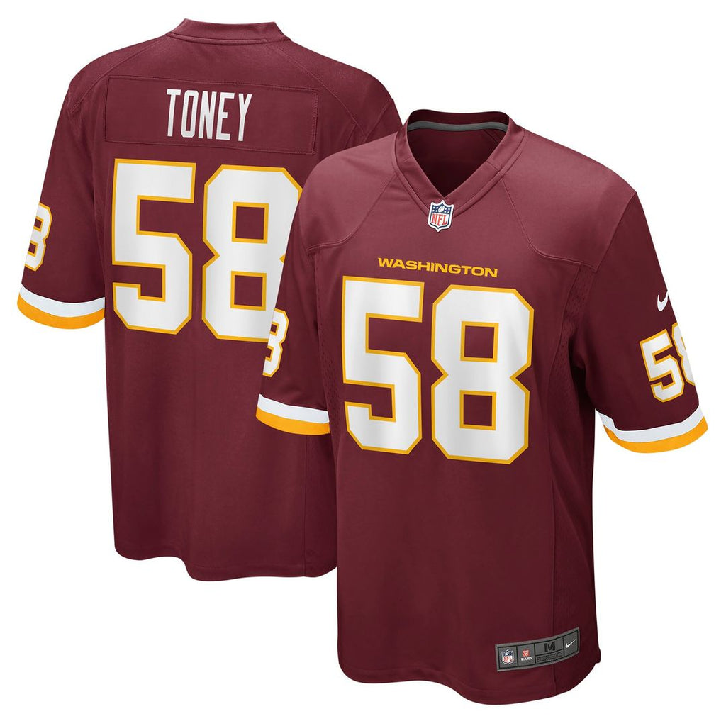Shaka Toney Washington Football Team Nike Game Jersey - Burgundy Official NFL Team Apparel Football Fan Gear