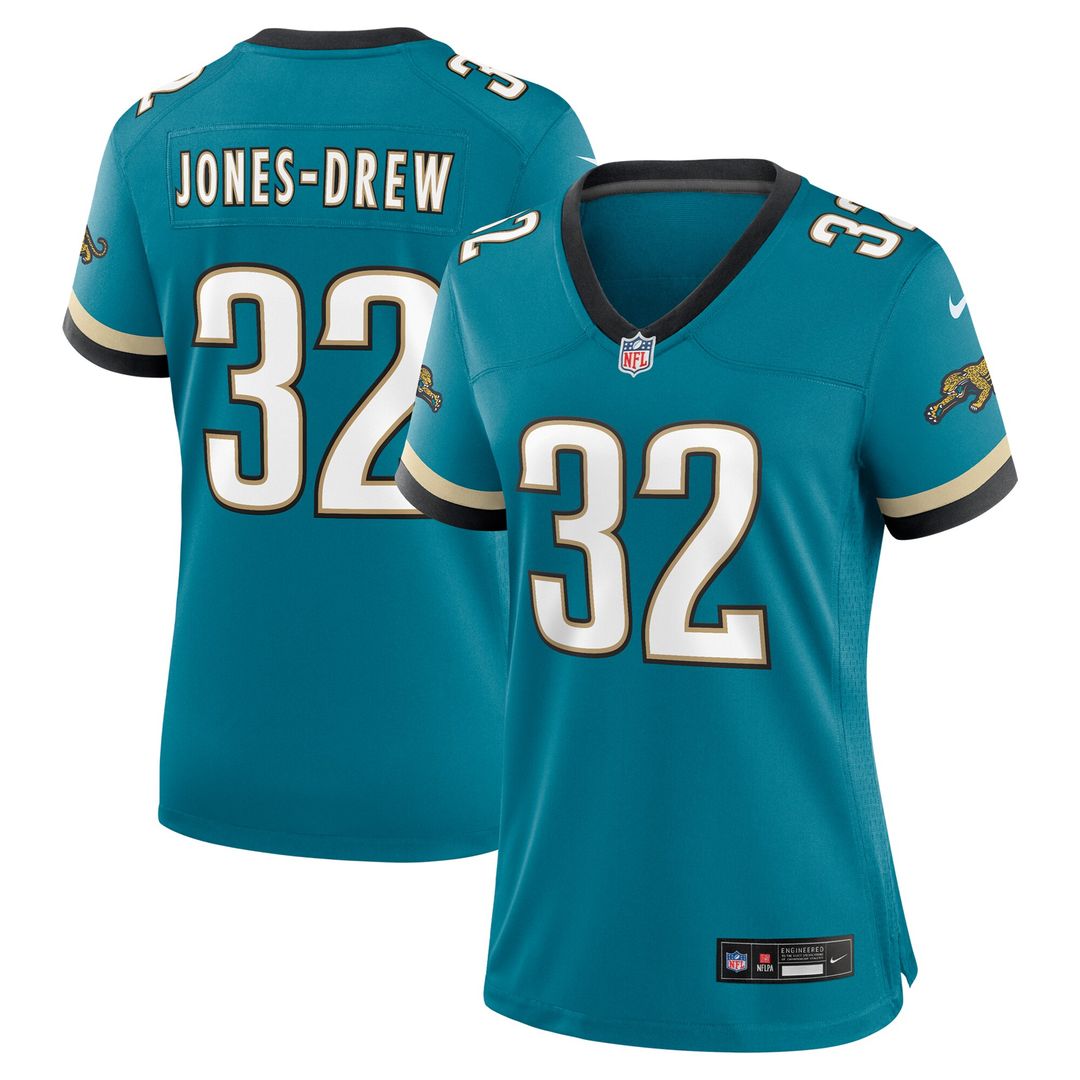 Maurice Jones-Drew Jacksonville Jaguars Nike Women's Prowler Throwback Retired Player Game Jersey - Teal Official NFL Team Apparel Football Fan Gear