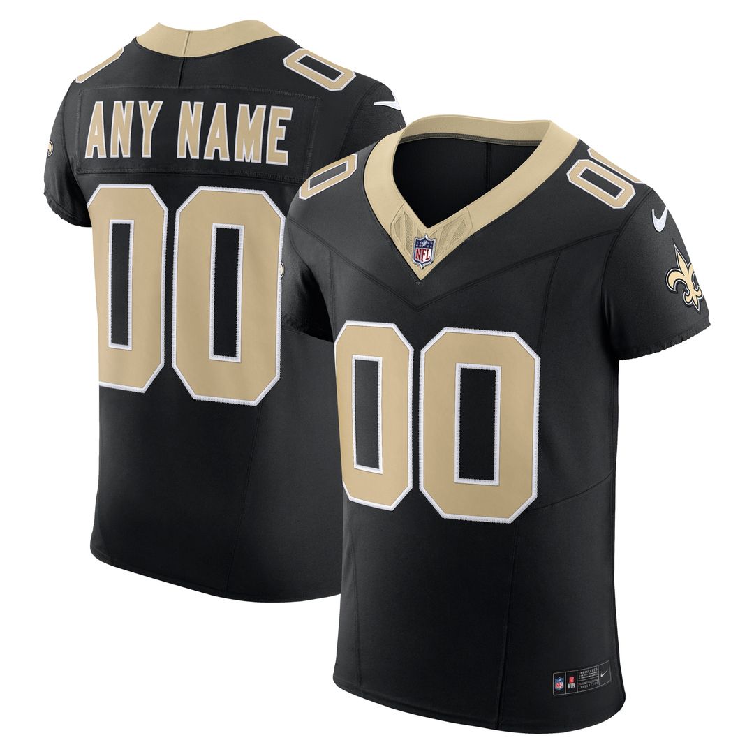 New Orleans Saints Nike Vapor F.U.S.E. Elite Custom Jersey - Black Official NFL Team Apparel Football Fan Gear