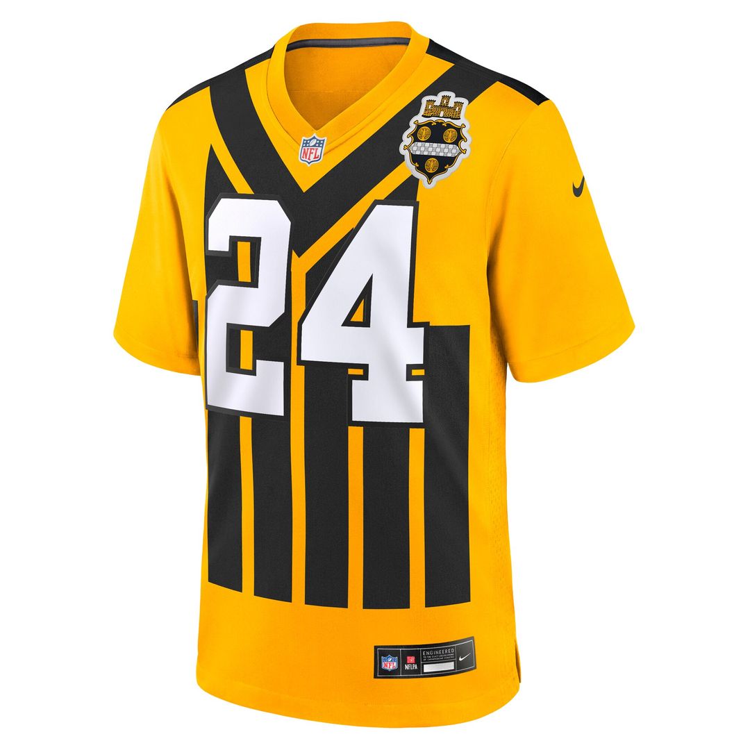 Joey Porter Jr. Pittsburgh Steelers Nike Alternate 1933 Throwback Game Jersey - Gold Official NFL Team Apparel Football Fan Gear