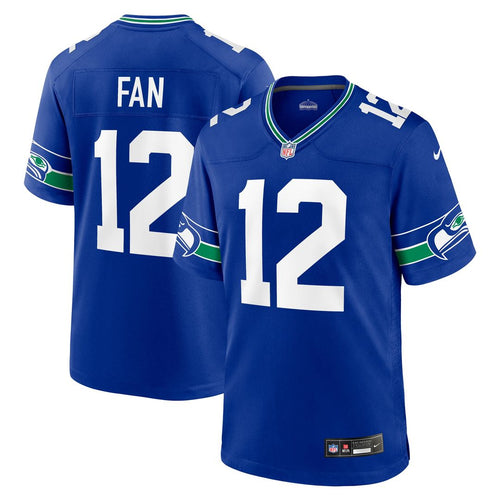 12s Seattle Seahawks Nike Throwback Player Game Jersey - Royal Official NFL Team Apparel Football Fan Gear