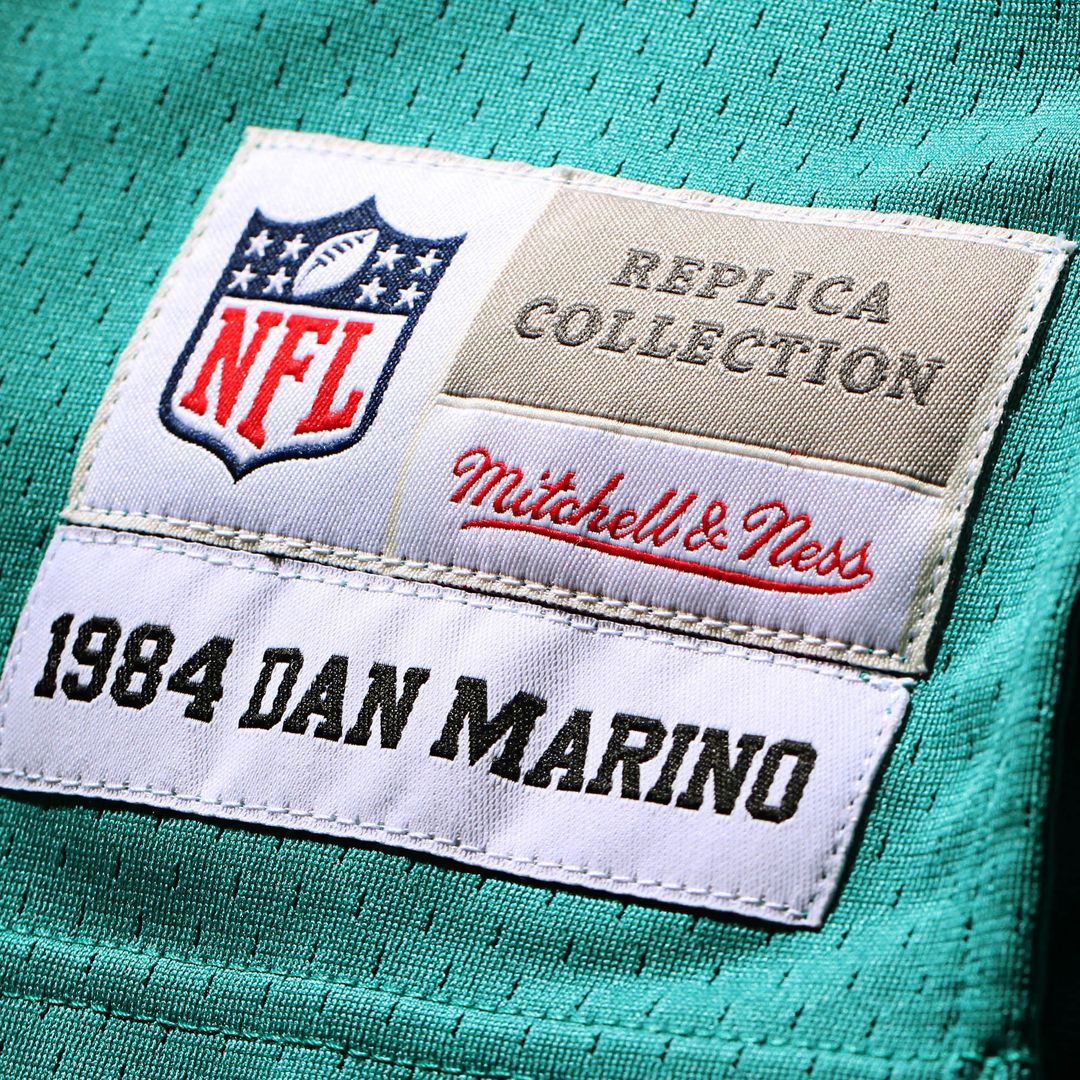 Dan Marino Miami Dolphins Mitchell & Ness Big & Tall 1984 Retired Player Replica Jersey - Aqua Official NFL Team Apparel Football Fan Gear