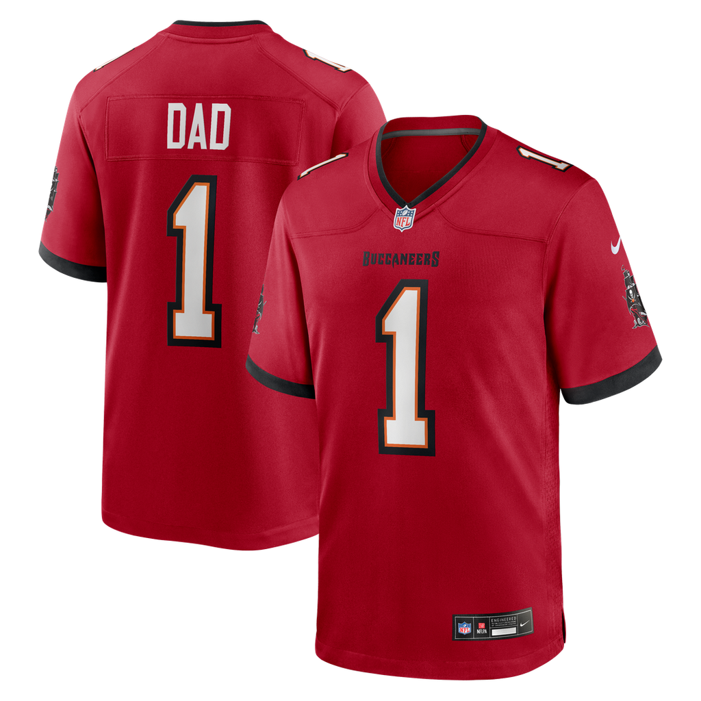 Number 1 Dad Tampa Bay Buccaneers Nike Game Jersey - Red Official NFL Team Apparel Football Fan Gear