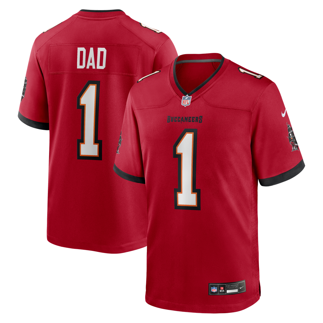 Number 1 Dad Tampa Bay Buccaneers Nike Game Jersey - Red Official NFL Team Apparel Football Fan Gear
