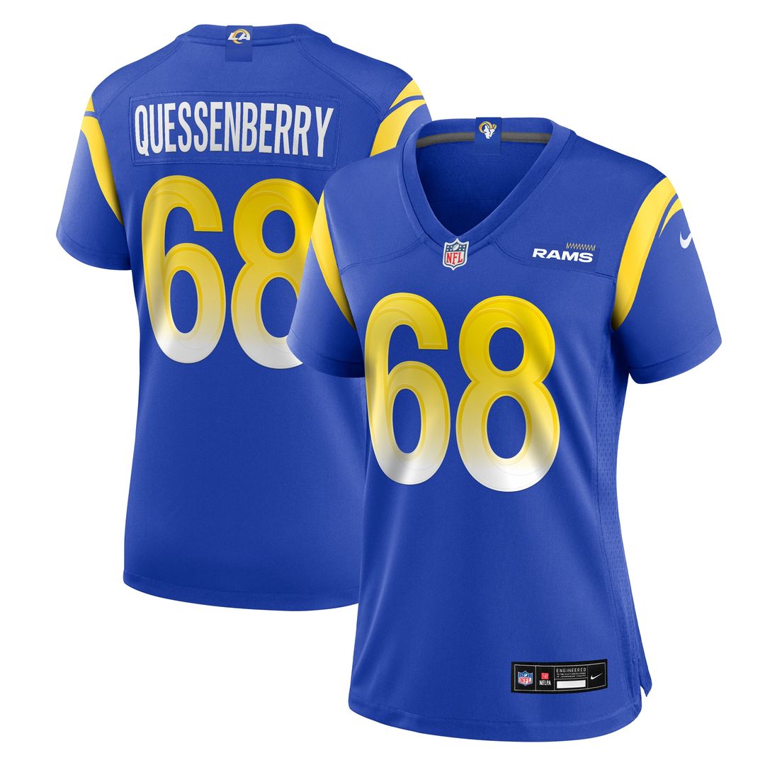 David Quessenberry Los Angeles Rams Nike Women's Team Game Jersey - Royal Official NFL Team Apparel Football Fan Gear