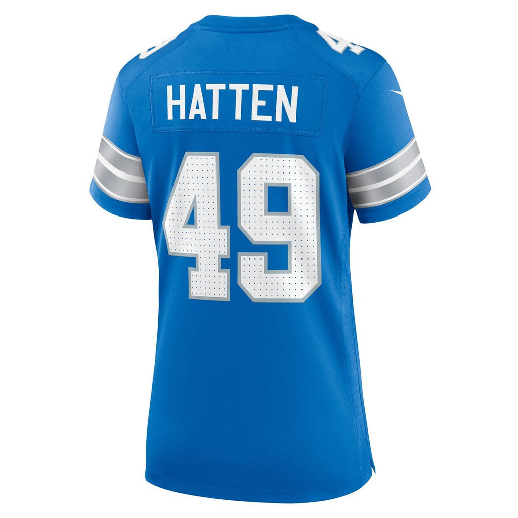 Hogan Hatten Detroit Lions Nike Women's Game Jersey - Blue Official NFL Team Hat Football Fan Cap