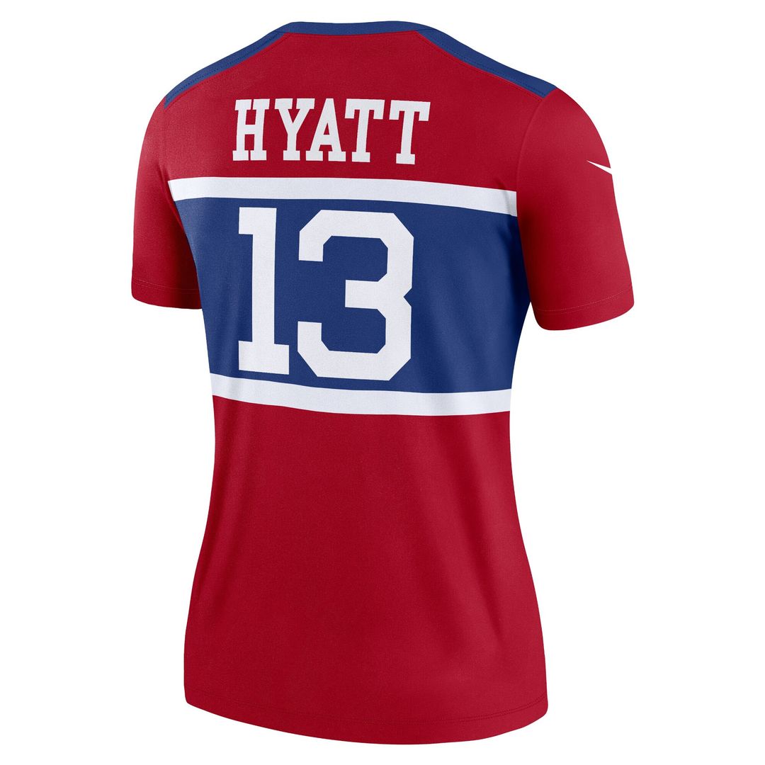 Jalin Hyatt New York Giants Nike Women's Alternate Legend Player Performance Top - Red NFL Fan Gear Popular Style