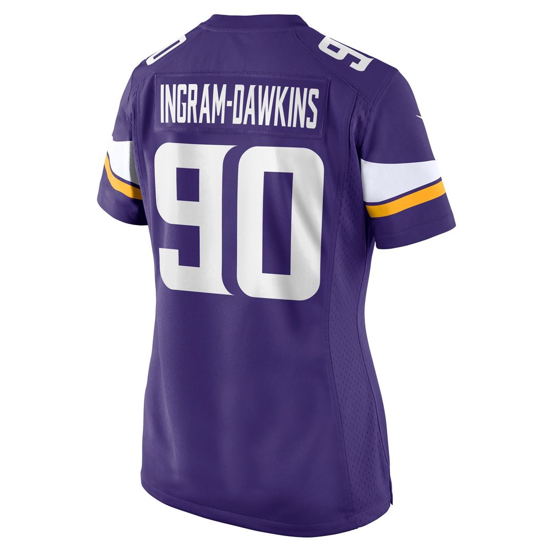 Tyrion Ingram-Dawkins Minnesota Vikings Nike Women's Team Game Jersey - Purple Official NFL Team Apparel Football Fan Gear